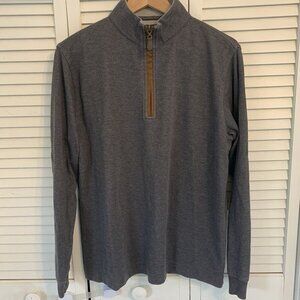 John Morgan Sportswear 1/4 Zip Golf Pullover Mens Large Grey Cotton Modal Soft